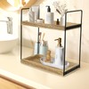Ausune Coffee Station Organiser,2 Tier Coffee Bar Accessories Organiser, Wooden