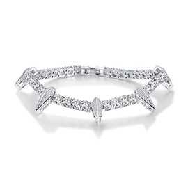 HELLOICE Tennis Bracelet for Men Fight Tooth and Claw Bracelet 5mm Iced Out Tennis Bracelet Cubic Zirconia Diamond 18K Black Gold Plated Bracelet, 8, Cubic Zirconia, Cubic Zirconia