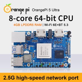 Orange Pi 5 Ultra 8GB RAM LPDDR5 Rockchip RK3588 Development Board, 8K Video Decoding 2.4GHz Frequency M.2 PCIE 2.5G LAN Wi-Fi 6E+BT 5.3/BLE Single Board Computer (Pi 5 Ultra 8GB)