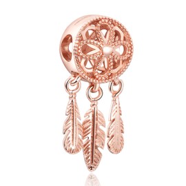 Annmors Rose Gold 925 Sterling Silver Family Stopper Clip Charms for Bracelet and Necklace, One size, Sterling Silver, Cubic Zirconia