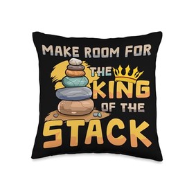 Stacking Game Zen Rock Stacking Art Stone Hobby Hobbyist Hobby Balancing Rock Stacking Throw Pillow, 16x16, Multicolor