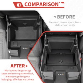 Center Console Armrest Storage Box fit for Chevy Silverado GMC Sierra 2022+ Center Console Safe Organizer with Lock Interior Storage Accessories
