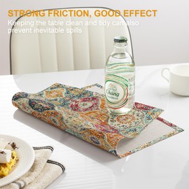 ZSYTZL Placemats Set of 4 Washable Durable Table Placemats for Dining Table Mat,Boho Pattern Kitchen Table Mats Decor Place Mats for Kitchen/Dining/Party/Outdoor-Cream