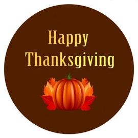 UPLEY Happy Thanksgiving Stickers Give Thanks Labels for Party Favors,Envelope Seals,Goodie Bags,Boxes,Tags,Crafts- 2 inch - 50 Count