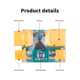 Ransanx 1Pack Smoke Stopper for FPV Drone Short-Circuit Protection Switch XT30/ XT60 Connector with Alarm Buzzer Safety Inspecting for 2-6S RC Quad FPV Drone Crossing Machine