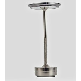 Cordless Table Lamp, Rechargeable Battery Operated USB Mini Bedside Lamp LED Portable Outdoor Battery Powered Lamps,Dining Table,Bar, 3 Level Brightness Cordless Lamps (Silver)