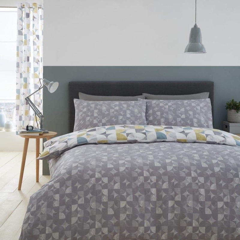Catherine Lansfield Retro Circles Reversible Single Duvet Cover Set with