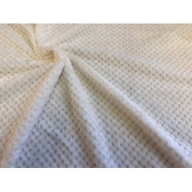 Luxury Soft Honeycomb Fleece Fabric 1m 150cm x 100cm White