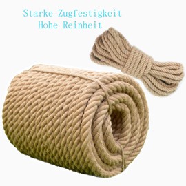 Tread star, Jute Rope Climbing Rope, Natural Garden Jute Twine Cord, Tug of War Rope, Barrier, Handrail, Rope Made of (8 mm - 20 m)