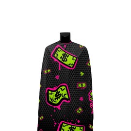 Illuzien Big Money PRO Barber Cape, Hair Cut Cape, Water-Resistant Barber Accessories, Professional Cape (SNAP)