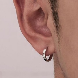 Cross Silver Hoop Earrings Men Women Huggie Earrings Hoops Y2k Goth Small Conch Cartilage Clicker Hoop Earring Circle Cute Dainty Cross Ear Rings for Men Women Everyday Wear Minimalist Jewelry (01)