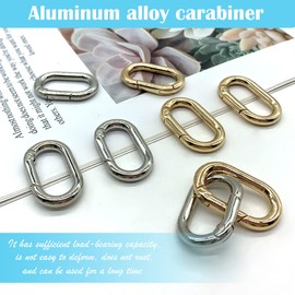 DHER Spring Buckle Clip Clip Carabiner Key Ring Oval Spring Clip 8-Piece Key Ring Clasp Buckle Zinc Alloy Carabiner Oval Dog Buckle Metal Spring Buckle