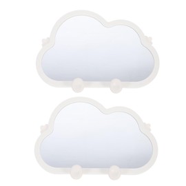 DECHOUS 2Pcs Portable Desktop Makeup Mirrors Adorable Compact for Easy Placement High Definition Surface for Use