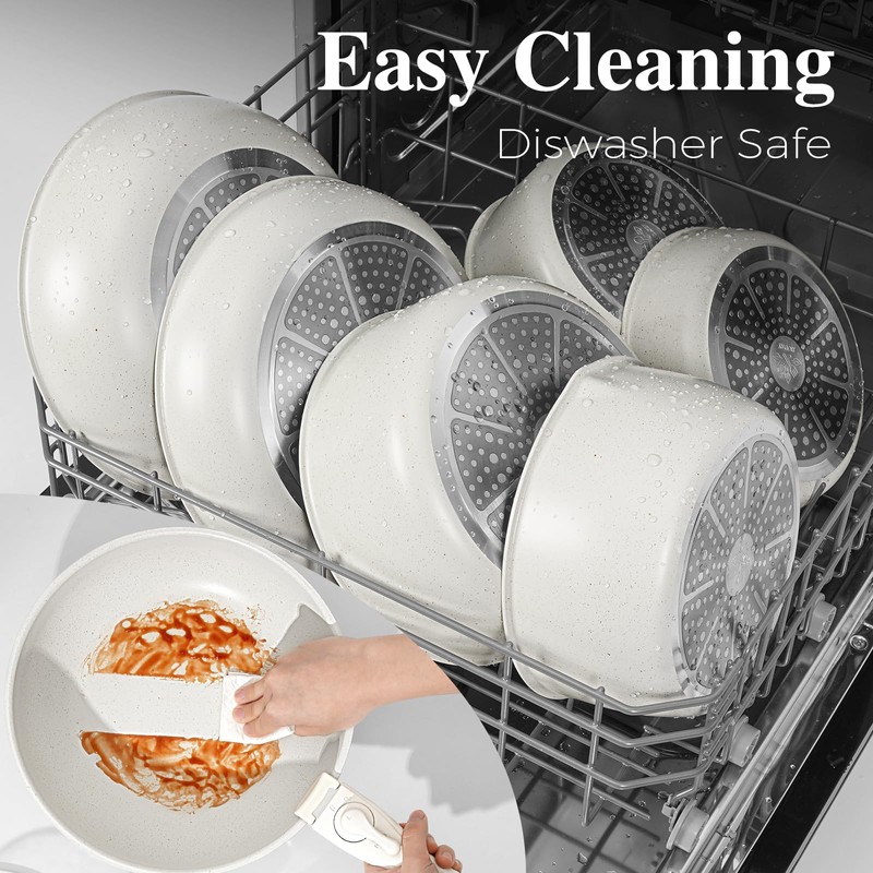 SODAY Pots and Pans Set Non Stick, 17 Pcs Cookware