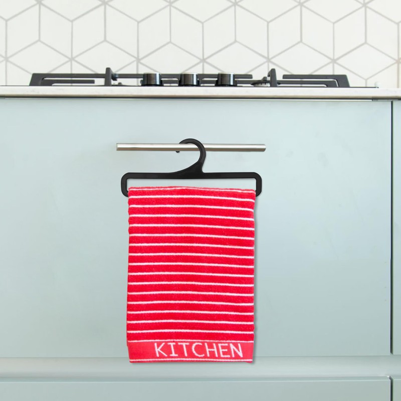 50 Packs Tea Towel Hanger Display, 7.7" Long Black Multifunctional