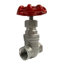 AF Hydro Stainless Steel SS316 Gate Valve, 1/2"NPT, Female Threaded Gate Valve, up to 200 PSI, Solid Taper Wedge Valve for General Water, Oil, and Gas