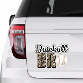 Baseball Brother Sticker, Leopard Print Baseball Vinly Decal for Cars Laptops, Windows, Walls, Fridge, Toilet and More - Sport Theme Stickers 15in