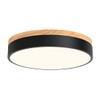 Dimmable Modern Wood Ceiling Light, Black LED 5CCT 2700K-6000K Flush
