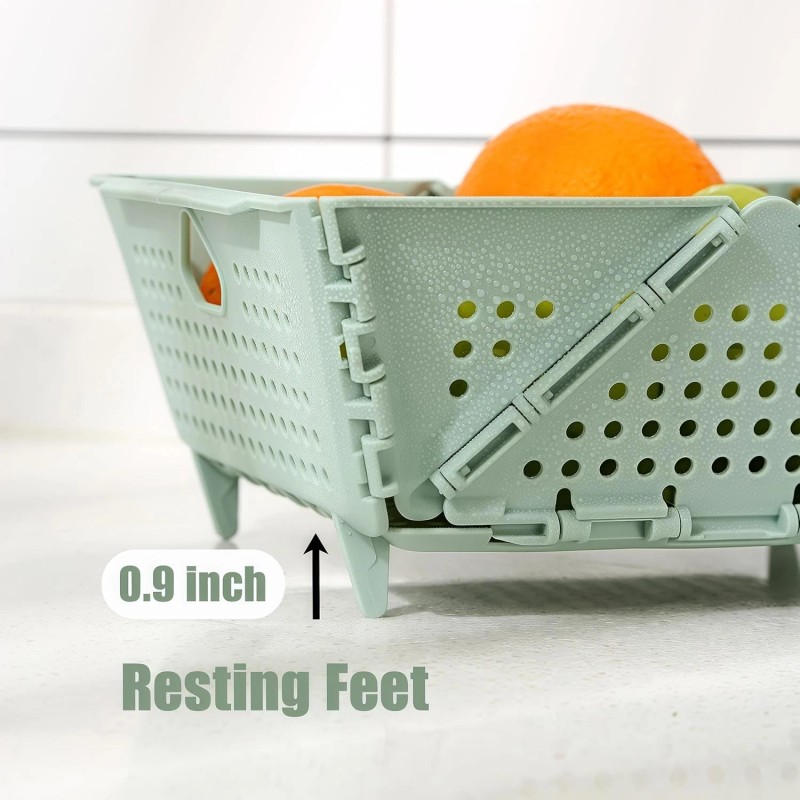 DOPMEP Collapsible Kitchen Strainer Colander Foldable Drain Basket