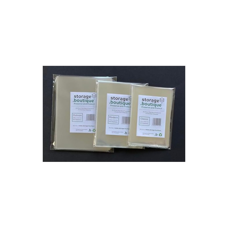 Storage.boutique Postcard Protection Sleeves, Acid Free & Archive Standard, Outsize