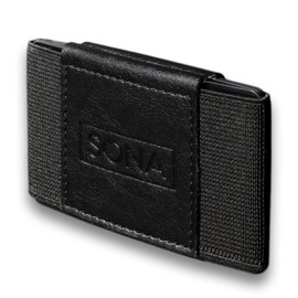 SONA Wallet - Slim Wallet - Flat Card Case - 10 Cards - Leather - Black, black, Minimalist