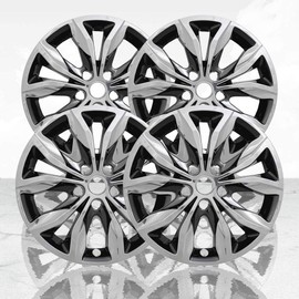 Auto Reflections Set of 4 17" 5 Split Spoke Wheel Skins for Chevy Malibu 2019-2025 - w/Charcoal