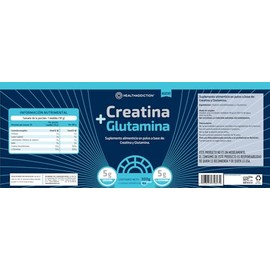 HEALTHADDICTION Creatina + Glutamina en Polvo 300 g │ Suplemento alimenticio con 5 g Creatina Monohidratada + 5 g L-Glutamina por porción │ 30 porcion