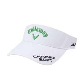 Callaway Women's Continuous Classic Sun Visor, Tour TW VISOR WM JM Hat, Golf, 23SS_1036_White/Green, Free size