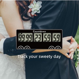 HonorMeet Digital 9999 Days Retirement Countdown Clock, Days Countdown Timer, Backlight Display, 12 & 24 Hour Daily Calendar for Retirement Work Anniversary Graduation. (Black)