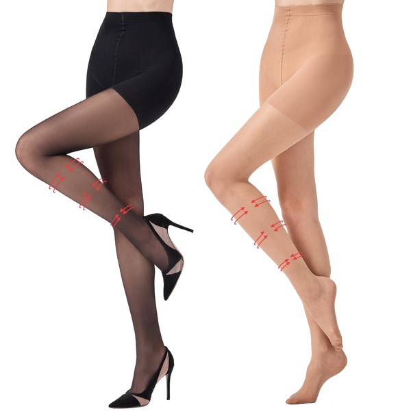 Aaronano 30D Sheer Compression Tights Women Shaper Support Pantyhose 2