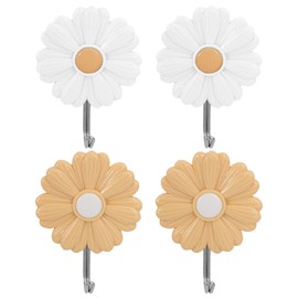 Alipis 4 Stück Gänseblümchen-klebehaken Mantel Kleiderbügel Boho-dekor Bad Handtuchhalter Rucksack-wandhaken Raffhalterhaken Hut Wandhaken Handtuchhaken Rostfreier Stahl Kind Schwer