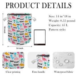 Briblaze Dinosaur Laundry Basket, Kids Laundry Basket, Dino Dinosaur Laundry Basket Hamper Waterproof Collapsible Storage Bin Organizer for Bedroom Bathroom Nursery Kids Room Dorm Clothes Toys