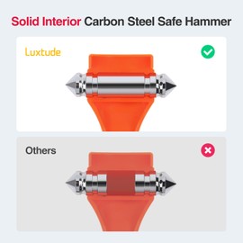 Luxtude Window Breaker Seatbelt Cutter, Car Window Breaker, Glass Breaker, Auto Car Escape Tool, 2-in-1 Emergency Glass Hammer, Window Punch Seatbelt Cutter, Life Rescue Tools Kit, 2 Packs