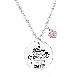 Hgreiwgk Mother Necklace Gift Thank You Mother's Day Gift for Mother Mum Gifts from Daughter Son Mum Birthday Gifts Mum Necklace Gift For Mum