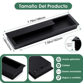 gazechimp 1 Par de Montaje Empotrado, Tiradores de, Manijas Empotradas, pequeña sala, Hardware para, Cocina, Armario, Cajón de, Negro
