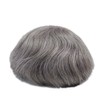 Mens Grey Hair Piece Dark Brown Toupee Mixed Grey 3#