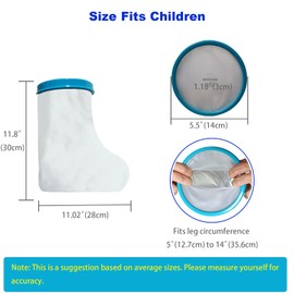 Tideshake Waterproof Kid Foot Cast Cover for Showering, Reusable Child Foot Cast Protector, Cast Covers for Ankle Shower after Surgery, Watertight Cast Bag for Burns