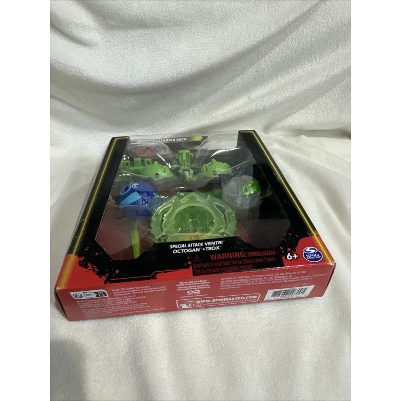 Bakugan Starter 3-Pack, Special Attack Ventri, Octogan and Trox, Customizable