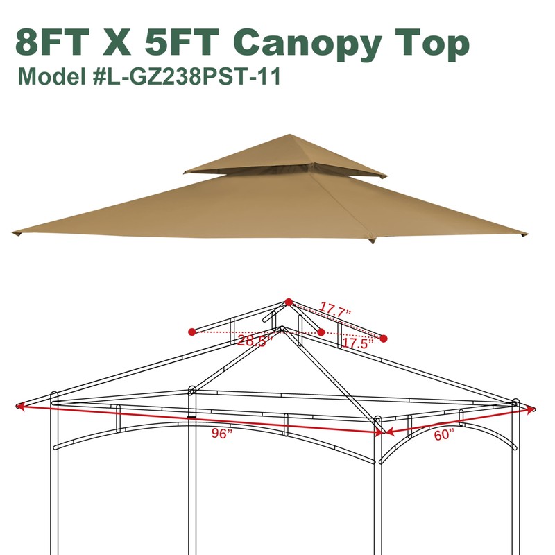 JANCANOPY Gazebo Replacement Cover for Grill Gazebo Model L-GZ238PST-11, (Beige)