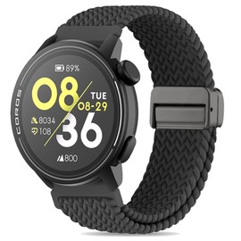Koazon Braided Stretchy Nylon Magnetic Clasp Watch Band Compatible with Coros Pace 3/Pace Pro Smartwatch,Soft Elastic Adjustable Quick Release Sport Strap for Coros Apex 2 Pro/Pro/46mm Women Men