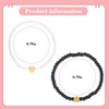 Friendship Couple Beaded Bracelets, WGXIA 2Pcs Black + White Bohemian