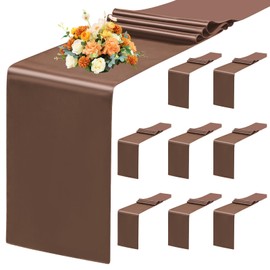 Teruntrue 8 Pack Coffee Table Runner 12 x 72 Inch Satin Table Runner for Rectangle Round Tables,Coffee Table Runner for Wedding,Birthday Banquets Engagements Party Decoration