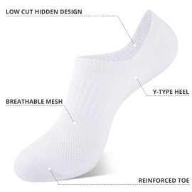 Heatuff Womens No Show Socks, Thin Cotton Invisible Low Cut Socks for Women with Anti-Slip Design 6/8 Pairs