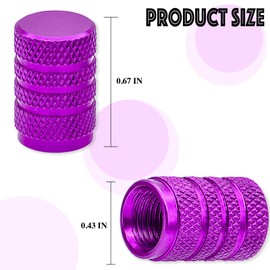 MEAJOO 8PCS Tire Valve Stem Caps, Dust Proof, Anodized Aluminum Universal Tire Valve Stem Covers for Cars, SUV, Trucks, Bikes, Motorcycles, Bicycles(Purple)