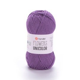 YarnArt Flowers Unicolor – 55% Cotton, 45% Acrylic – Fingering Weight Yarn – 50g (1.76 oz), 218 yds – Ideal for Knitting & Crochet – Soft, Solid Color Skein for Summer Projects