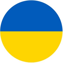 Ukraine Flag - 25 Pack Circle Stickers 3" x 3" - Ukrainian Yellow Blue