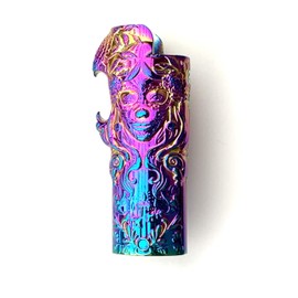 Iridescent Metal Lighter Case for BIC Lighters, Lighter Protector - Day of The Dead