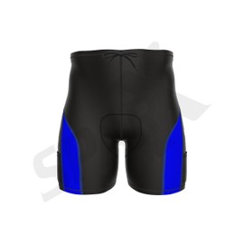 Sparx Elite Men Triathlon Short Tri Shorts Cycling Bike Swim Run (Black/Blue, 2XL)