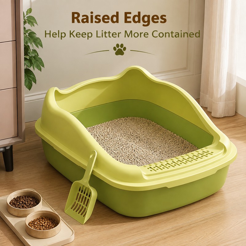 Small Cat Litter Box for Kittens – Semi-Closed Pet Toilet