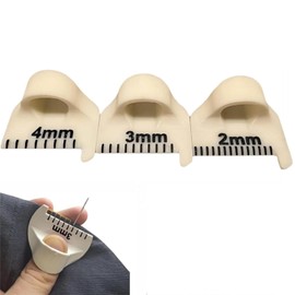 3-Pack - 2/3/4mm Wooden Sewing Needle Gauge Measuring Tool - Finger Ruler Sewing Template for Equal Stitches- Leather Stitching Kit - DIY Stitching Guide Tool for Quilting - Sewing Accessories (Yellow)